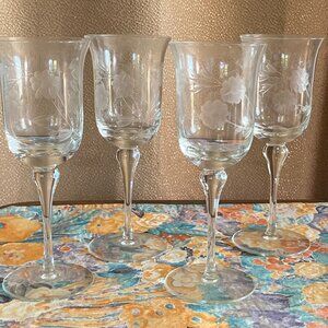 Vintage Stem Wine Glasses (4)